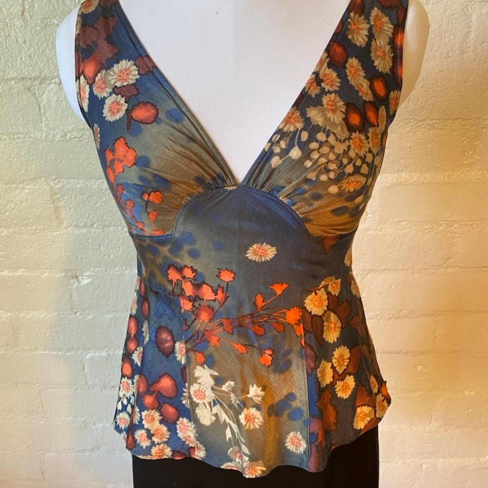 Satin print top